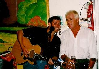 Frankie Rudd showing me how to drink rum